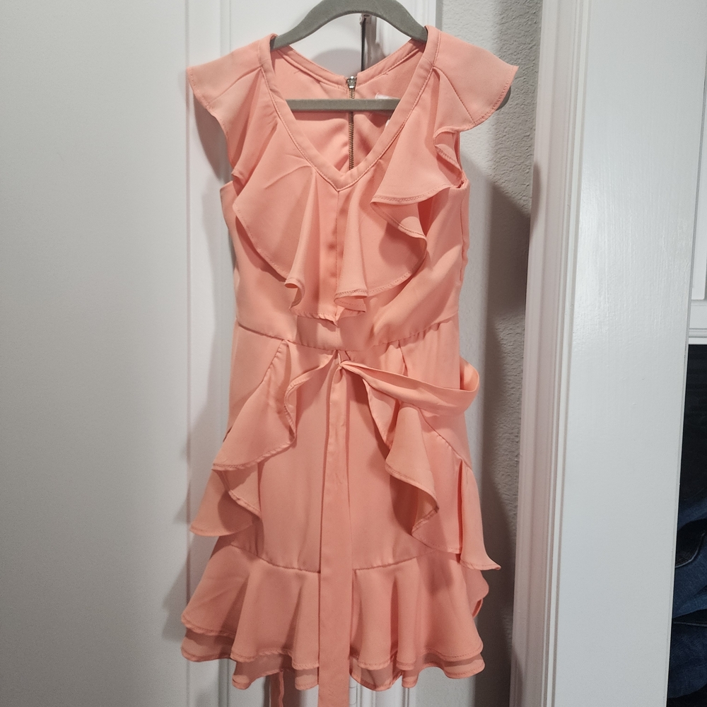 GB Girls Coral Ruffle Dress